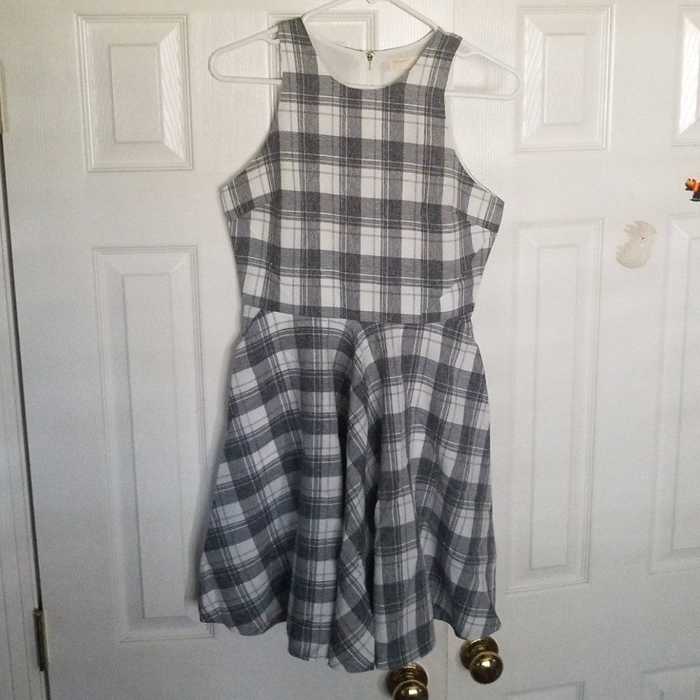 Plaid skater dress xs